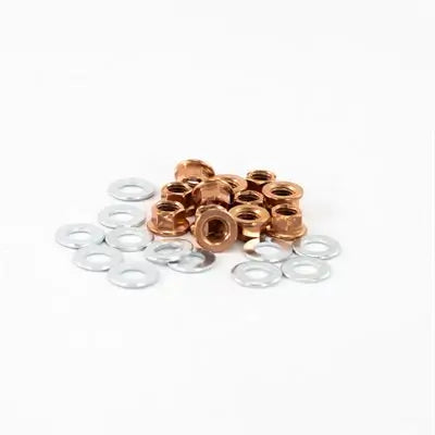A 12-Piece CIK Nut and Washer Kit with 6 Bronze, 10mm Wheel Nuts and 6 Silver, Wheel Washers.