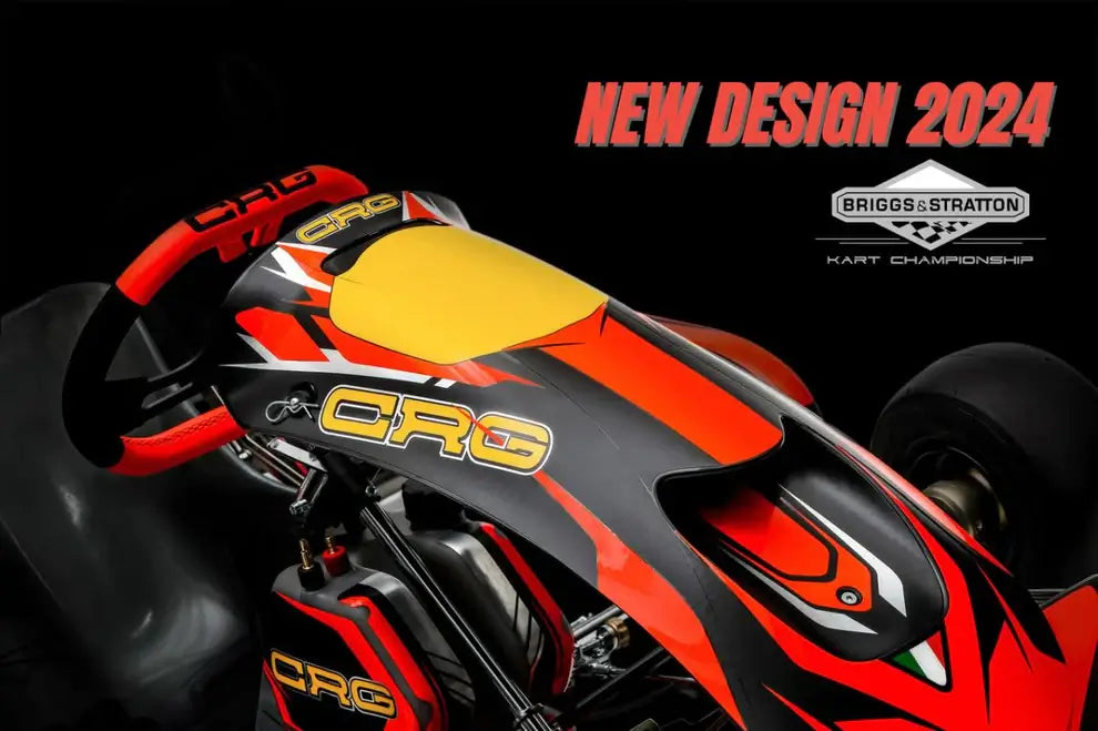 A 2025, Black and Orange, CRG FS4 Complete Karting Kit Graphic.