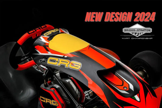 A 2025, Black and Orange, CRG FS4 Complete Karting Kit Graphic.