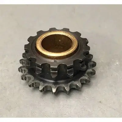 Black, Upside Down Draggin Skin Sprocket #219 Chain Front Driver Sprocket with a Bronze Colored Inner Wall.