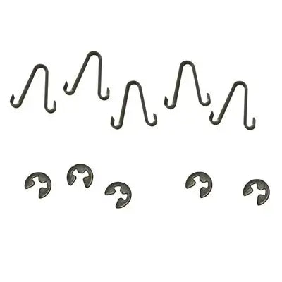 A 10-Piece LO206 Needle Valve Retainer Clip Kit with 5 Jet Needle Clips and 5 Jet Needle Retainer Clips.