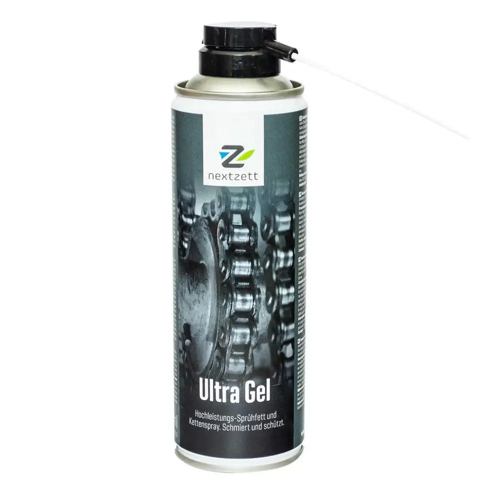 Front of a Can of Nextzett Ultra Gel Karting Chain Lube.