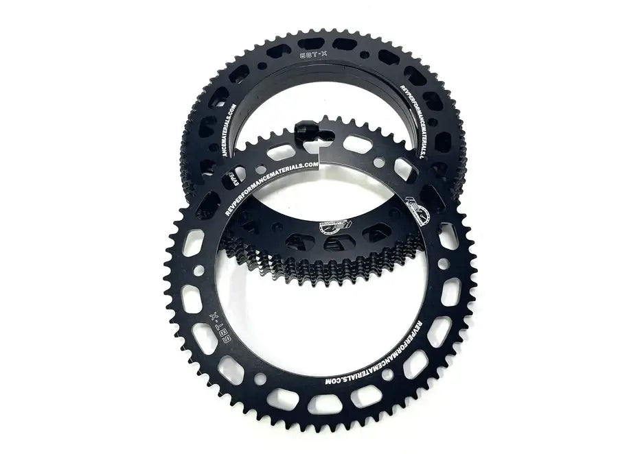 A Stack of Black Rev #219 Karting Rear Twist Sprockets.