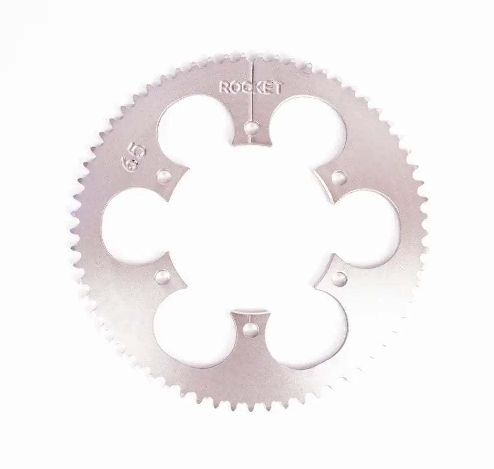 Overhead View of a Rocket Sprocket  Sprocket Mini Twist Rear Karting Sprocket.