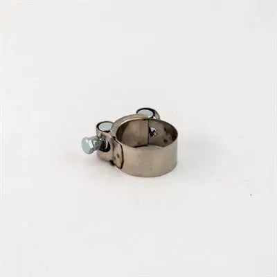 A Metal, RLV Stainless Steel Hose Clamp for an RLV4104 Exhaust Silencer.