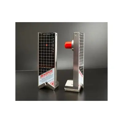 Two Silver, Black, and Red V2 Sniper Laser Alignment Karting Gauges.