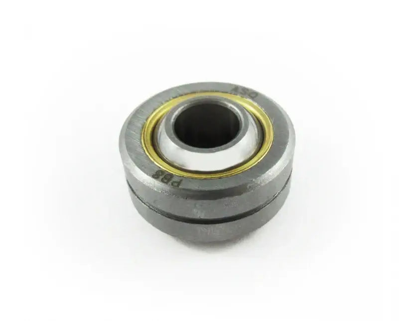 A Silver Tilltoson Steering Column End Tie Rod Ball Joint with a Bronze Colored Ring Surrounding the Inner Bearing.