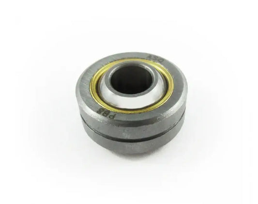 A Silver Tilltoson Steering Column End Tie Rod Ball Joint with a Bronze Colored Ring Surrounding the Inner Bearing.