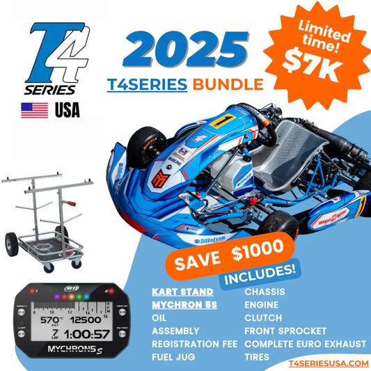 Tillotson T4 Series Karting Bundle Starter Pack Graphic Listing All 12 Pieces in the Bundle.